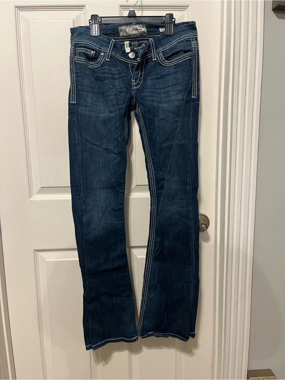 BKE Dark Blue Flare Jeans with Contrast Stitching